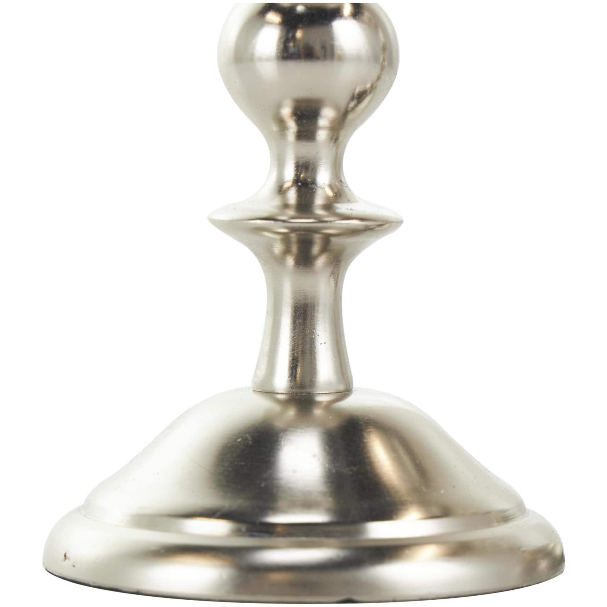 Silver Metal Candle Holder Set
